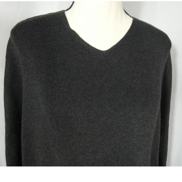 Murano Italia XXL Charcoal Gray V-Neck Short Sleeved Sweater Business Cocktails - Picture 2 of 8